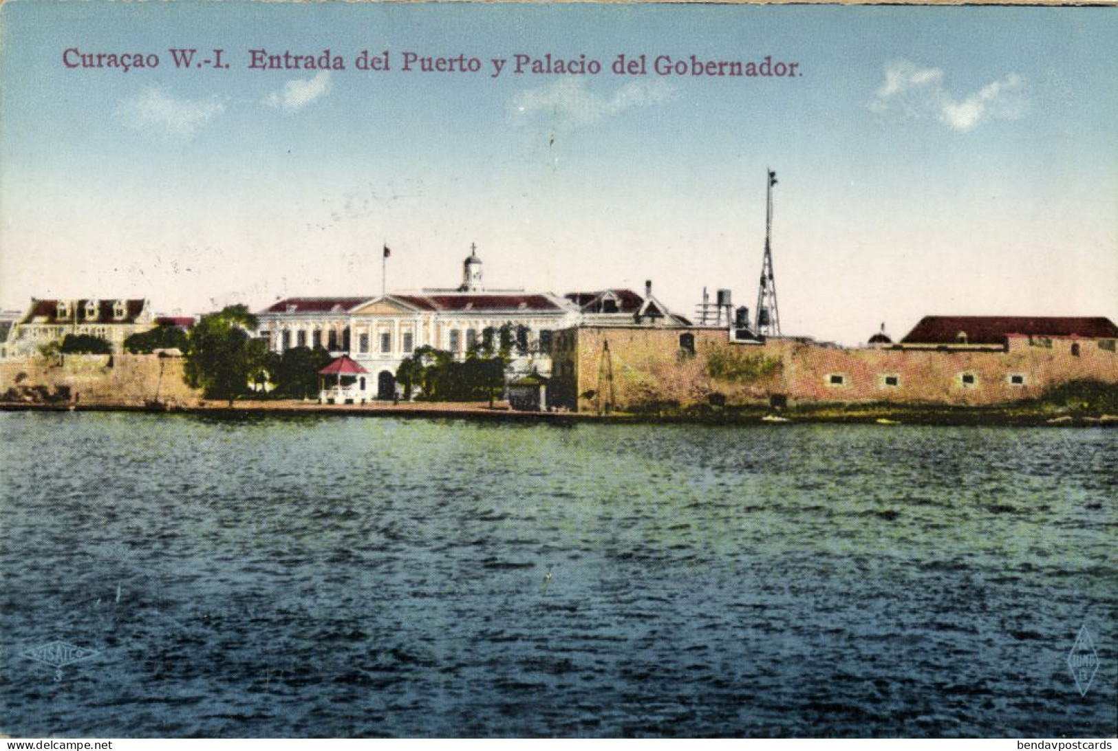 Curacao, W.I., WILLEMSTAD, Entrada Del Puerto Y Palacio Del Gobernador (1910s) Postcard - Curaçao