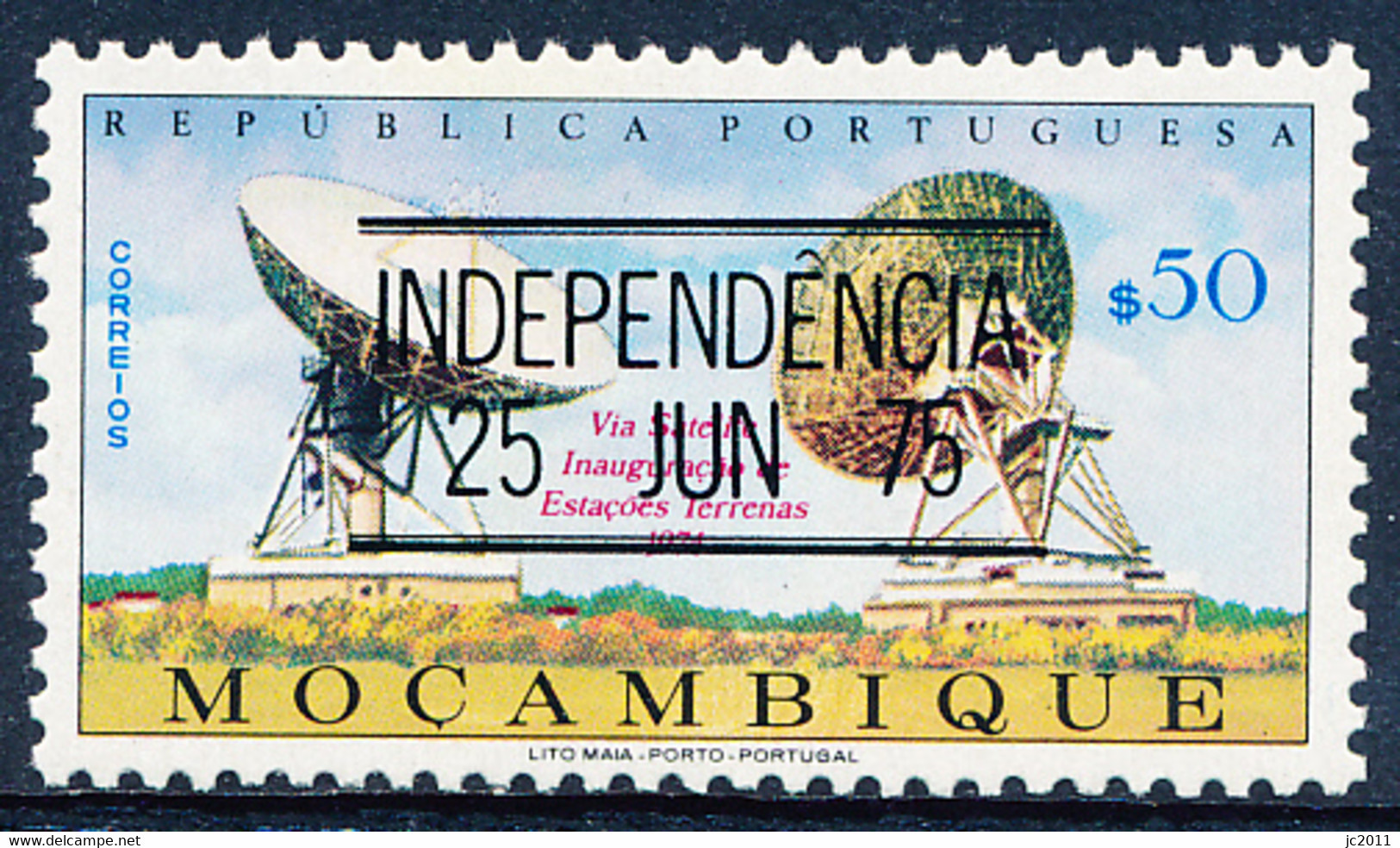 Mozambique - 1975 - Independence / Earth Stations - Via Satellite - 1974 Type - MNH - Mozambique