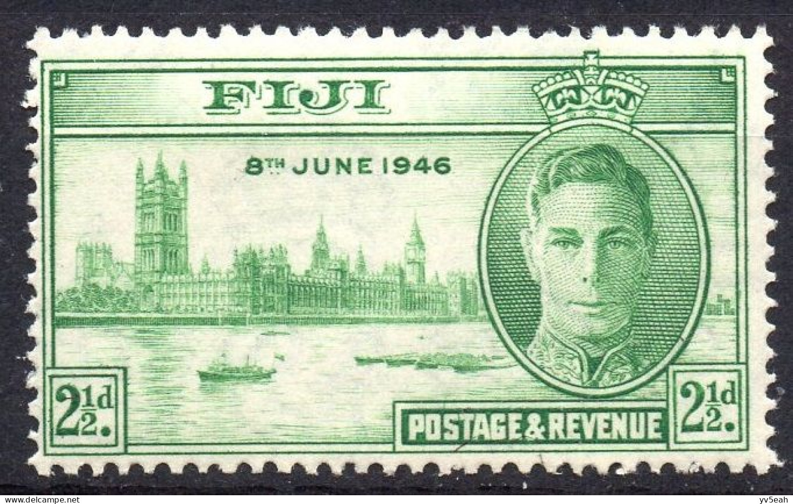 FIJI/1946/MNH/SC#137/PEACE ISSUE / KING GEORGE VI / KGVI / PARLIAMENT BUILDING LONDON/ 2 1/2p - Fiji (...-1970)