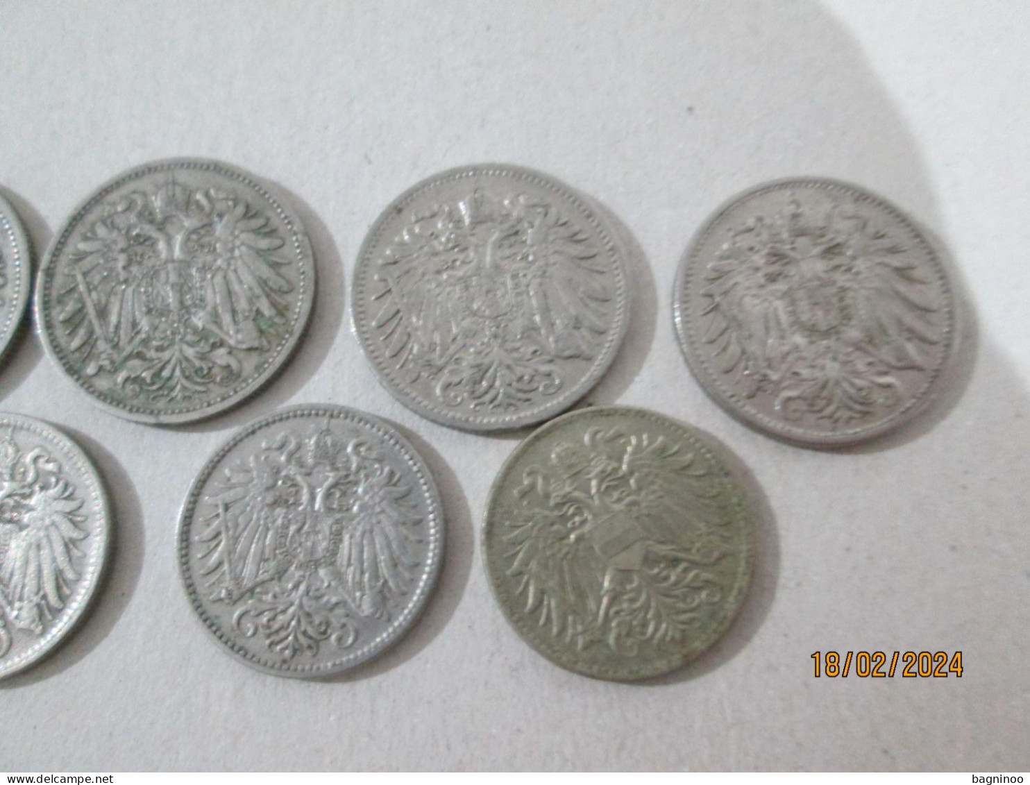 AUSTRIA 5 X 20 Heller 1893 1894  1895 1908  1911 4  X 10 Heller 1907 1908 1910 1916 - Autriche