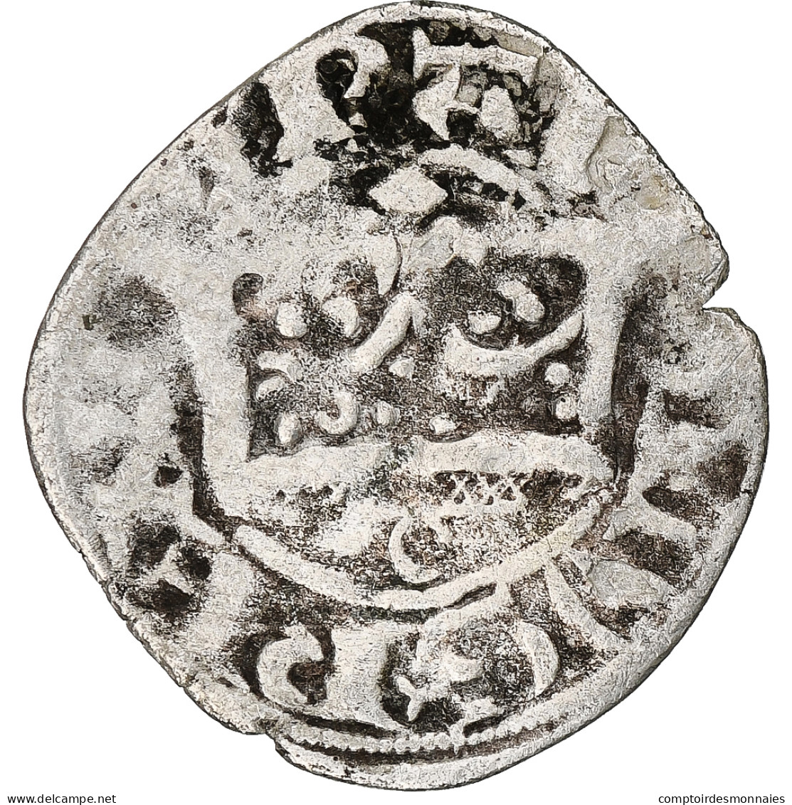 France, Charles IV, Double Parisis, 1323-1328, Billon, TB+, Duplessy:244b - 1322-1328 Karl IV. Der Schöne