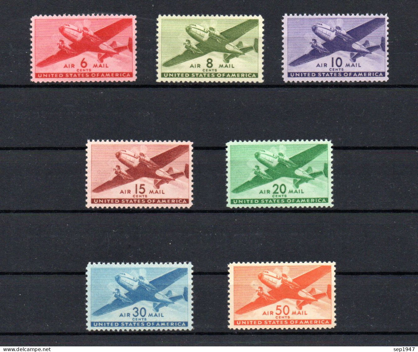 USA Airmail C25- C31 1941-1944 MNH, Shipping From Costa Rica By International Tracking Mail - 2b. 1941-1960 Neufs