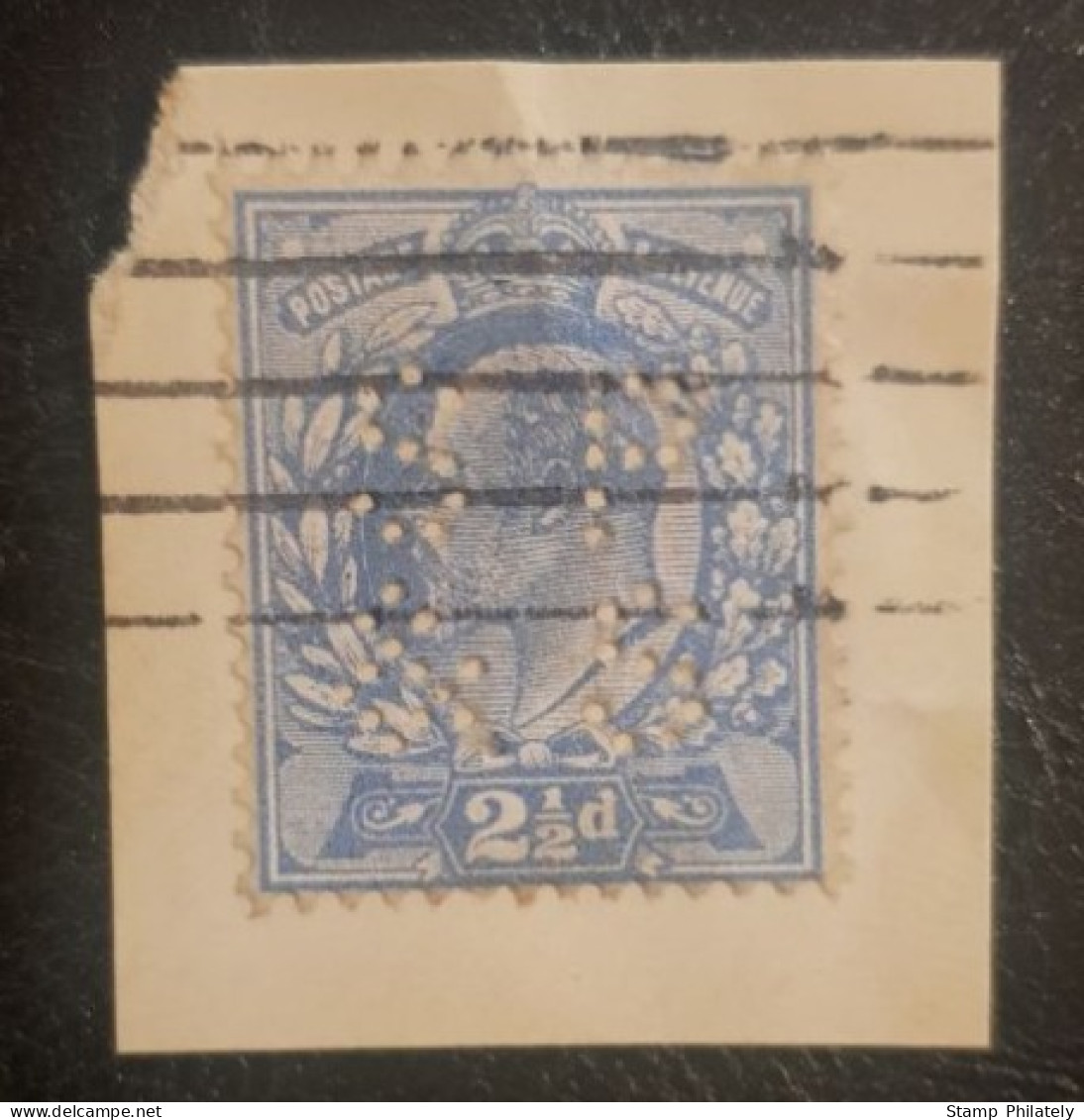GB England Perfin Stamp On Paper Used - Perforés