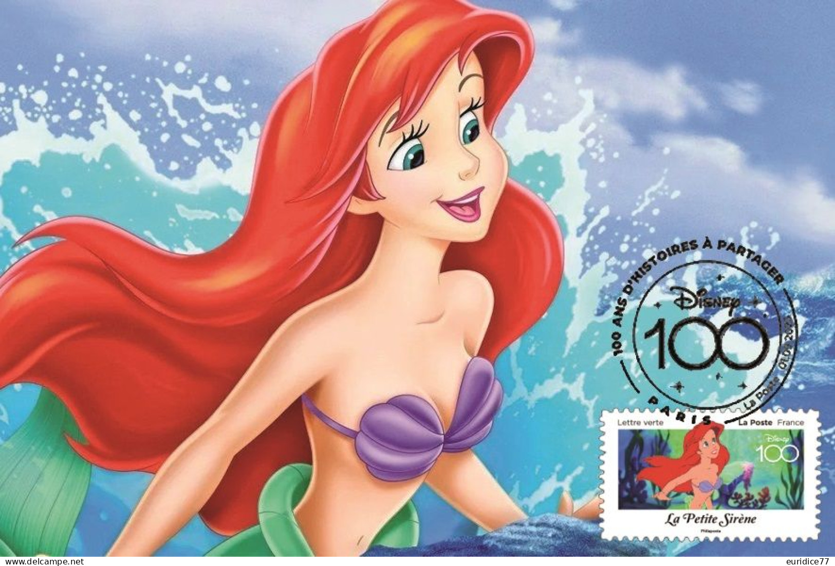 France 2023 - Disney Cent. - La Petite Sirene Carte Maximum - 2020-…