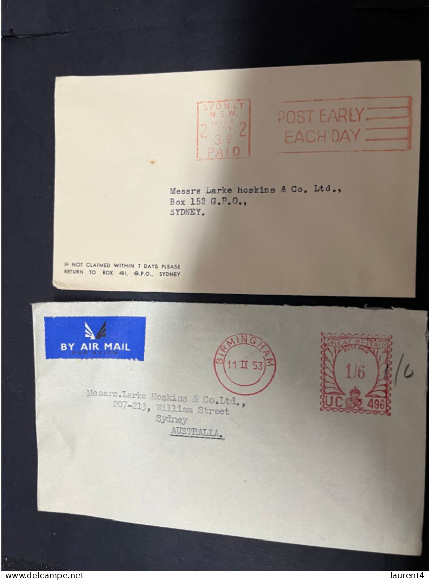 19-2-2024 (4 X 39) Australia Cover X 2 - 1950's (with Slogan Advertising) - Lettres & Documents