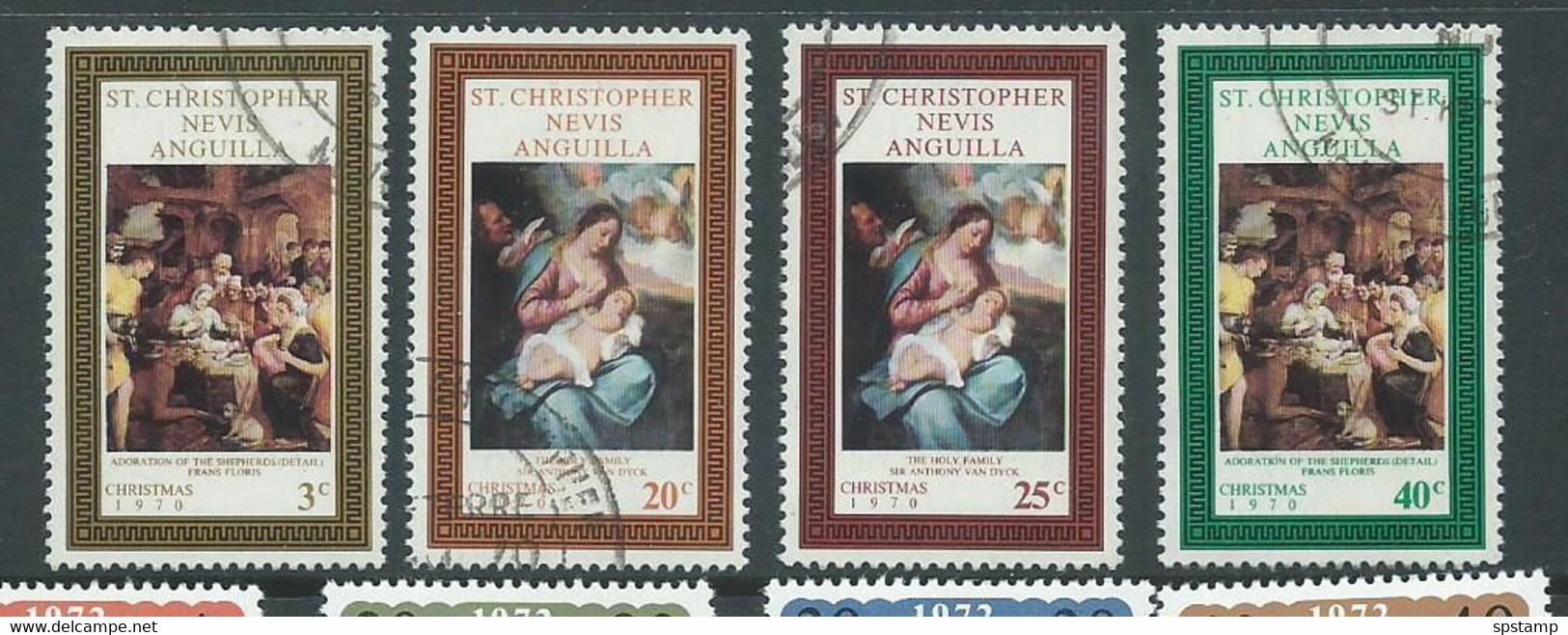 Saint Christopher Nevis Anguilla 1970 Christmas Set Of 4 FU - St.Christopher-Nevis & Anguilla (...-1980)