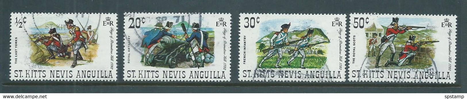 Saint Christopher Nevis Anguilla 1971 Brimstone Hill Siege Battle Set Of 4 FU - St.Christopher-Nevis-Anguilla (...-1980)