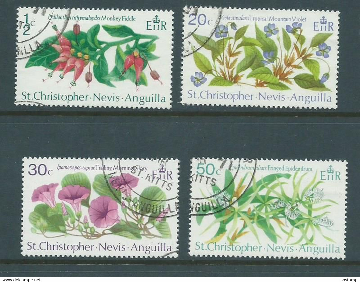Saint Christopher Nevis Anguilla 1971 Flowers Set Of 4 FU - St.Christopher-Nevis-Anguilla (...-1980)