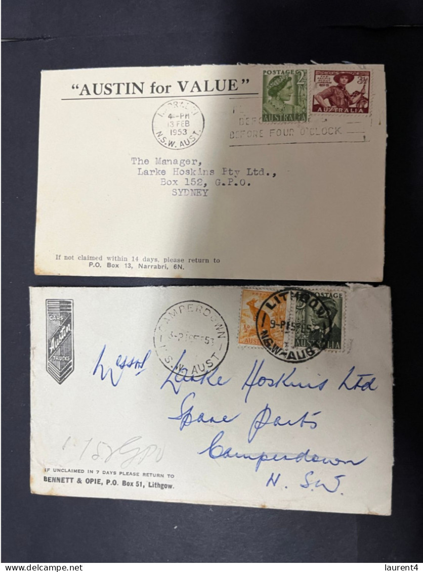 19-2-2024 (4 X 39) Australia Cover X 2 - 1950's (with Slogan Advertising) - Briefe U. Dokumente