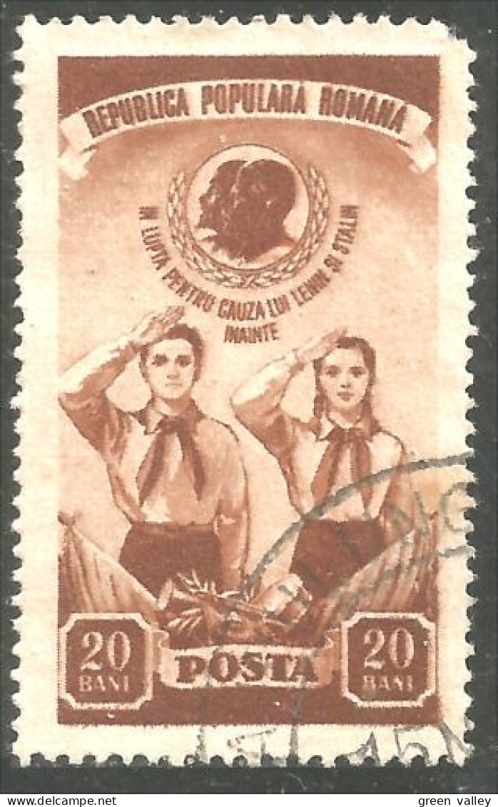 XW01-2237 Roumanie Scout Scoutisme Scoutism Pathfinder Salut Salute Lenin Lénine - Used Stamps