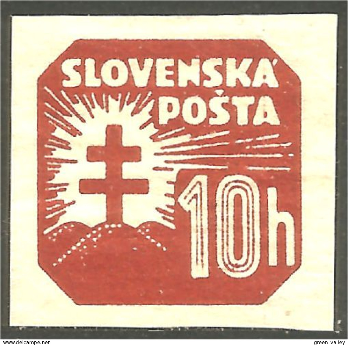 XW01-2203 Slovakia 10h Henna Brown Newspaper Journal Armoiries Coat Arms Sans Gomme No Gum - Autres & Non Classés