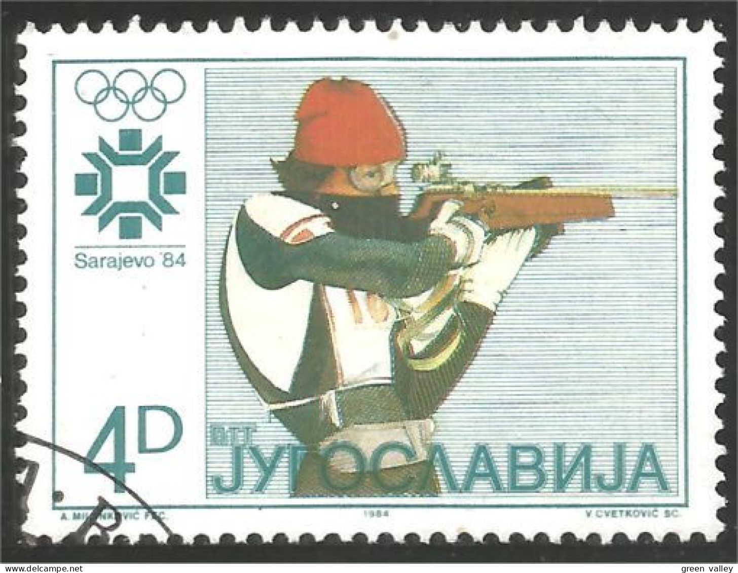 XW01-2127 Yougoslavie Sarajevo 1984 Tir Arme Arms Shooting Biathlon - Tiro (armas)