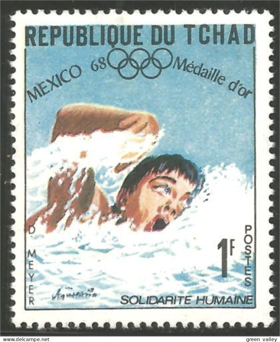 XW01-2053 Tchad Natation Swimming Schwimmen Jeux Olympiques Mexico Olympic Games MNH ** Neuf SC - Swimming