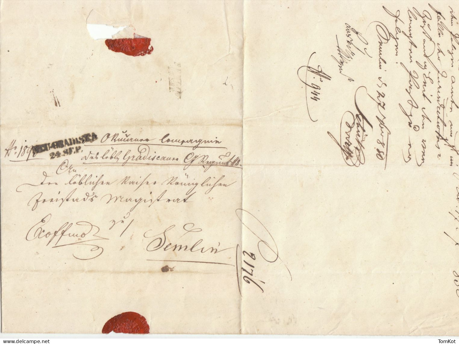 Old Ex Offo Letter 1850. Nova Gradiška To Zemun. - ...-1850 Vorphilatelie