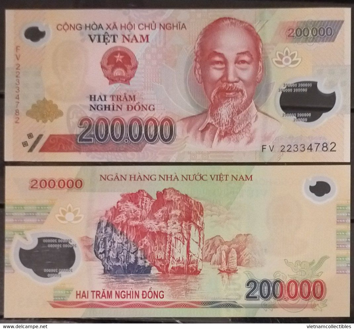 Vietnam Viet Nam 200000 200,000 Dong UNC Polymer Banknote Note Issued In 2022 - Pick # 123 - Vietnam