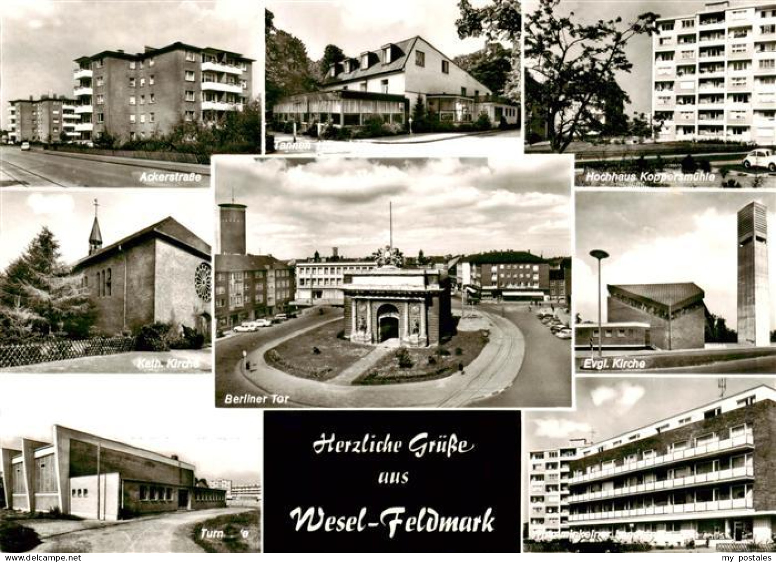 73878111 Feldmark Wesel Rhein Ackerstrasse Hochhaus Koppersmuehle Kath Kirche Be - Wesel