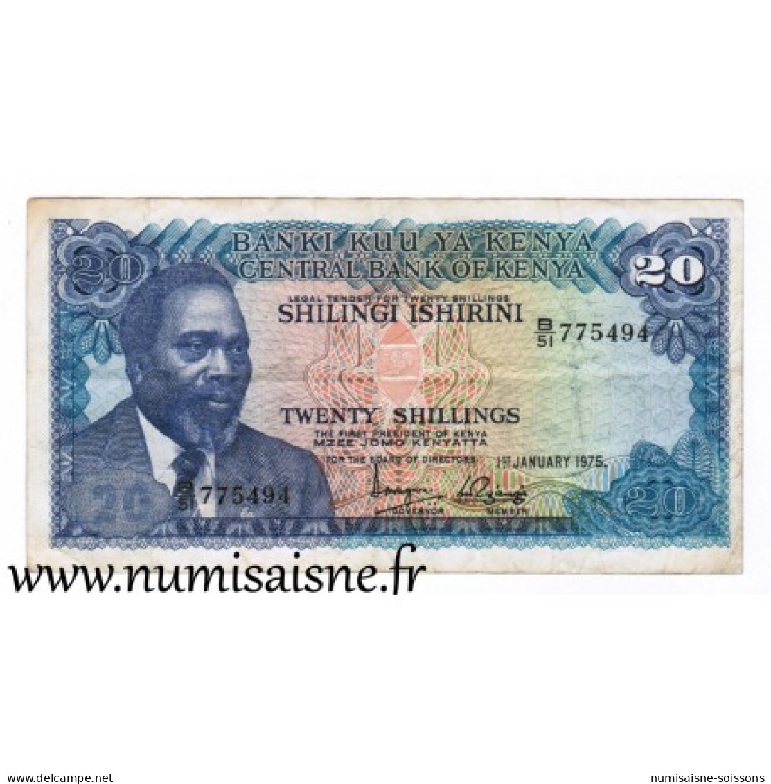 KENYA - PICK 13 B - 20 SHILLINGS - 01-01-1975 - TB - Kenya