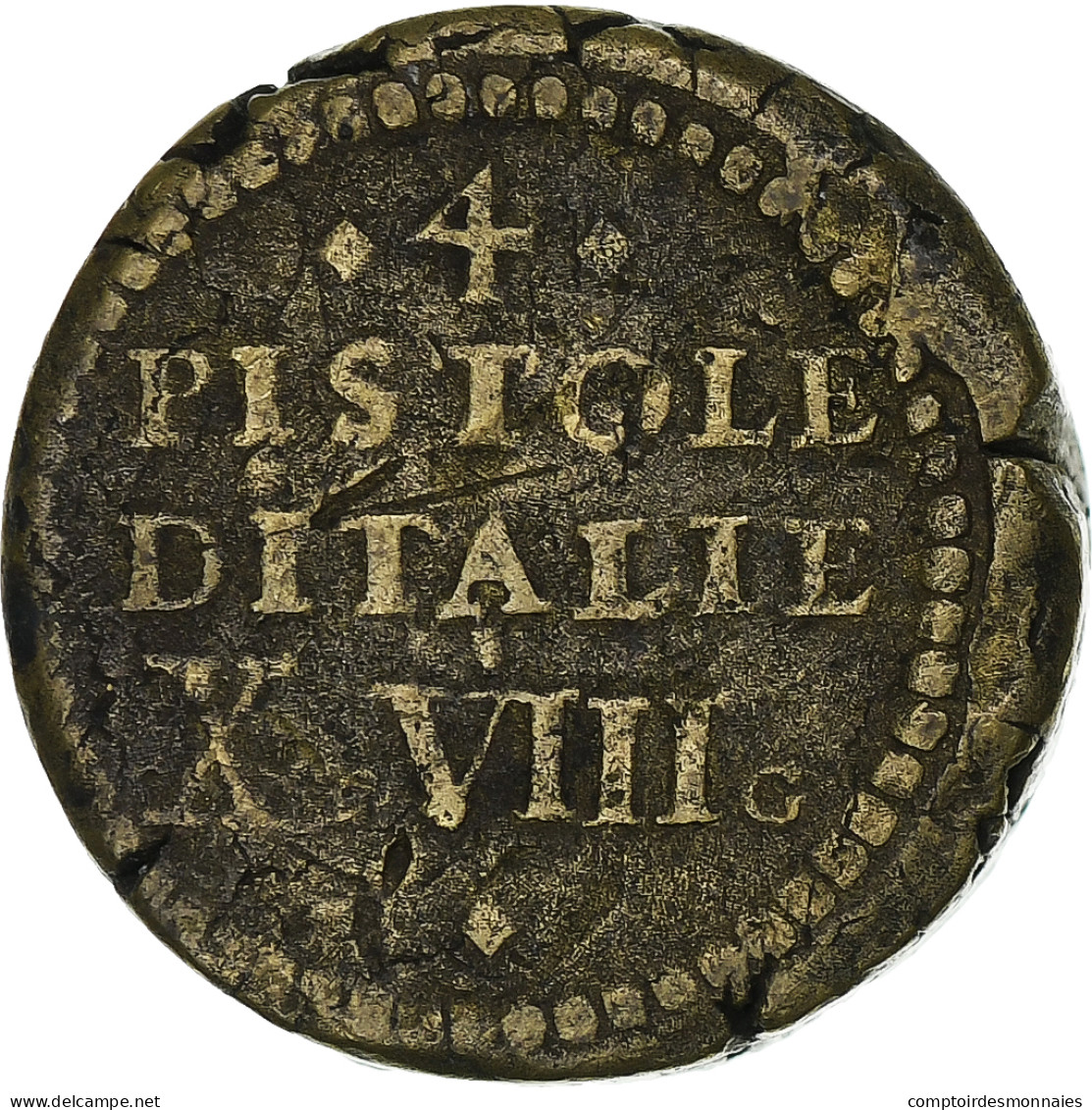 Italie, Poids Monétaire - 4 Pistoles D'Italie, N.d., Laiton, TB+ - Altri & Non Classificati