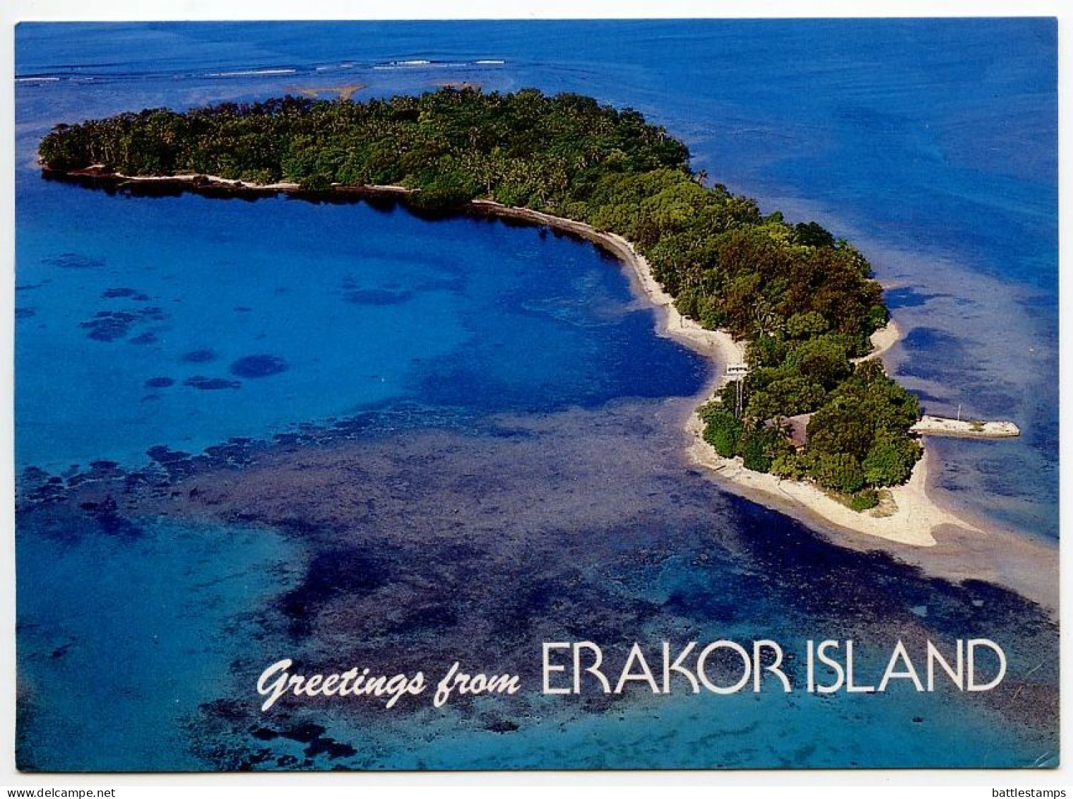 Vanuatu 1962 Postcard Erakor Island - Port Vila; 70v. Sea Fan Tongoa Island Stamp - Vanuatu