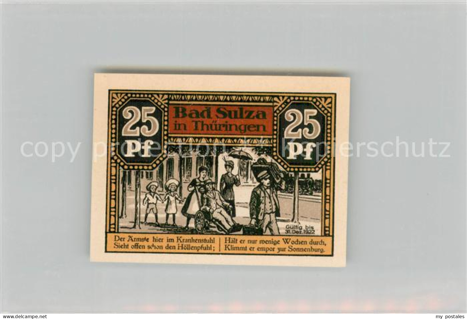 73770386 Bad Sulza Notgeldschein Fuenfundzwanzig Pfennig Bad Sulza - Bad Sulza