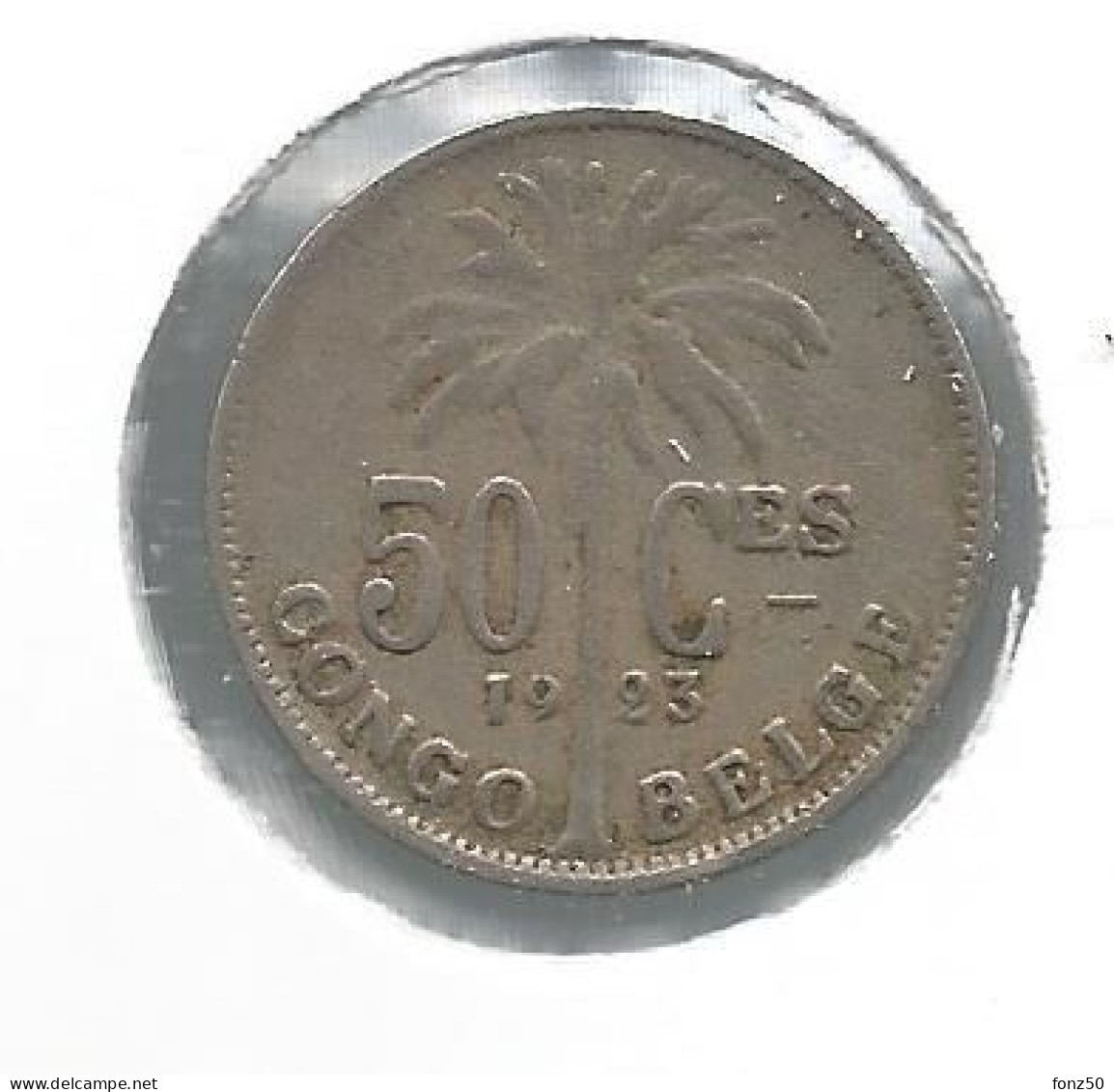 CONGO * ALBERT I * 50 Centiem 1923 Frans * Nr 12643 - 1910-1934: Albert I
