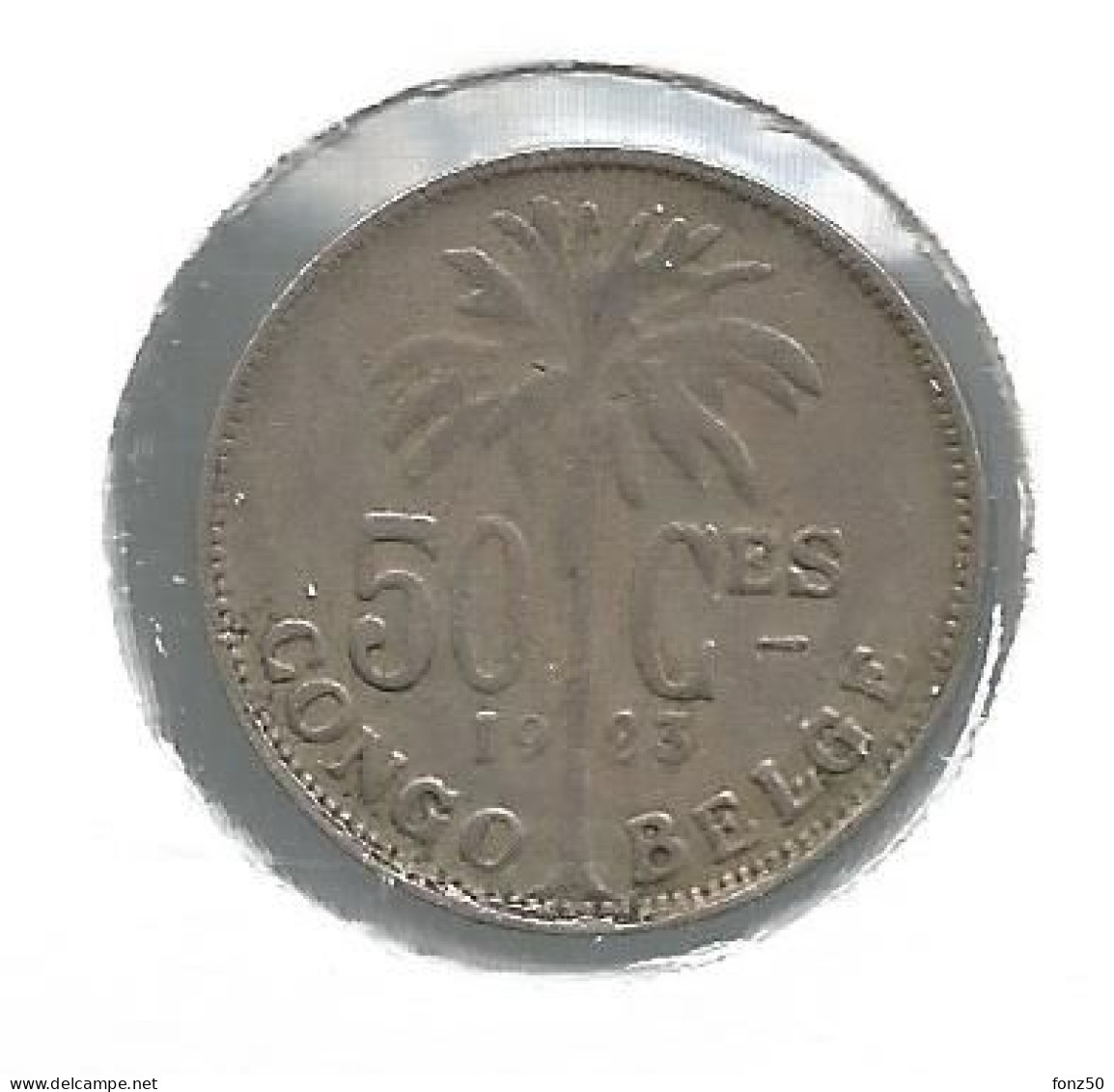 CONGO * ALBERT I * 50 Centiem 1923 Frans * Nr 12644 - 1910-1934: Albert I