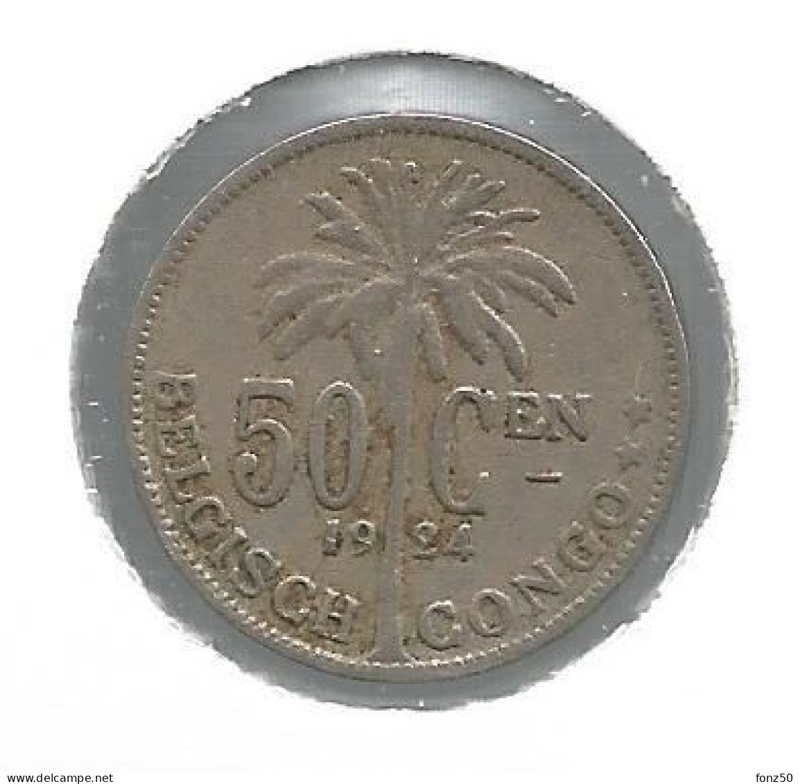 CONGO * ALBERT I * 50 Centiem 1924 Vlaams * Nr 12648 - 1910-1934: Albert I.