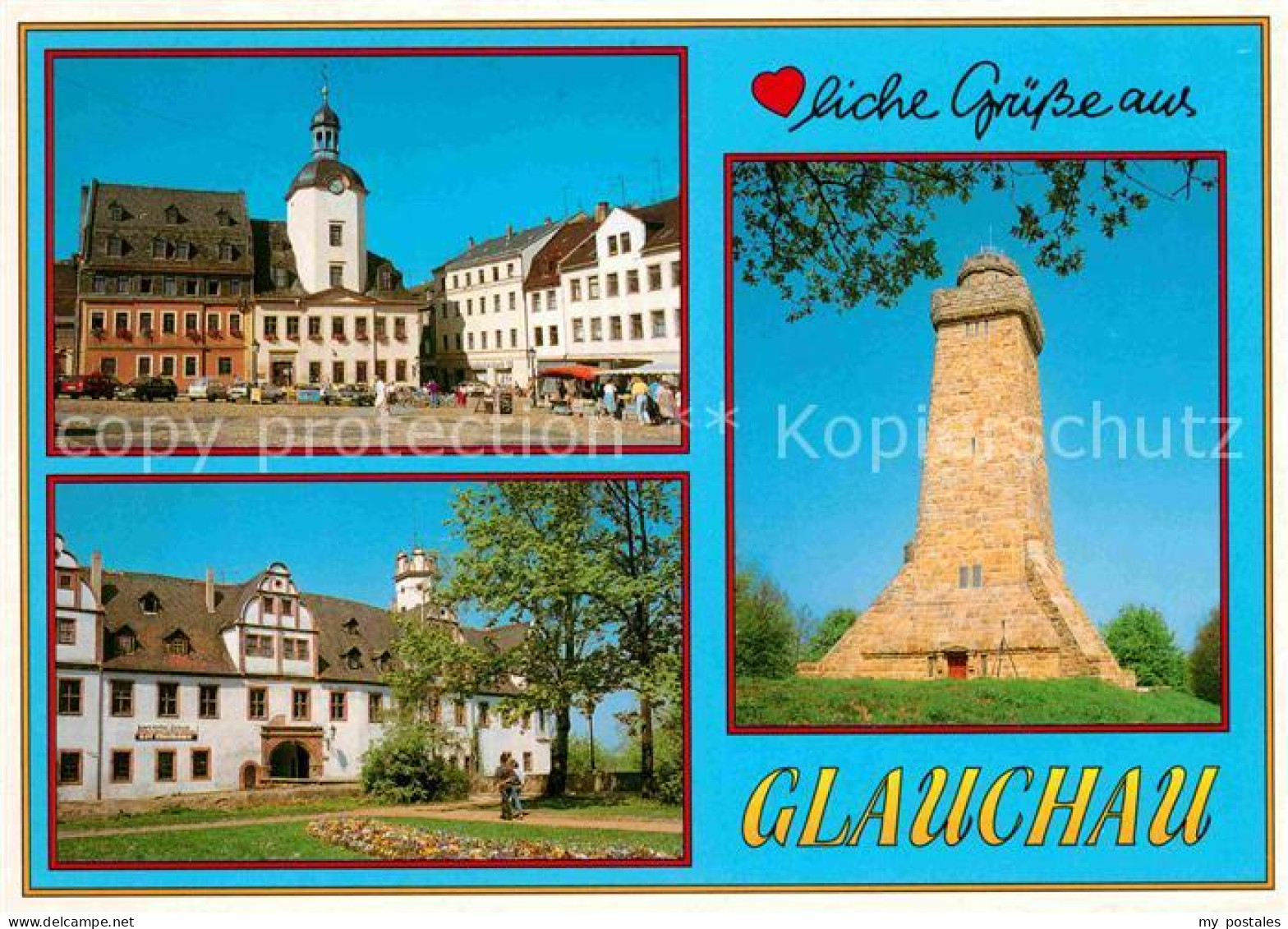 72687388 Glauchau Markt Mit Rathaus Schloss Bismarckturm Glauchau - Glauchau