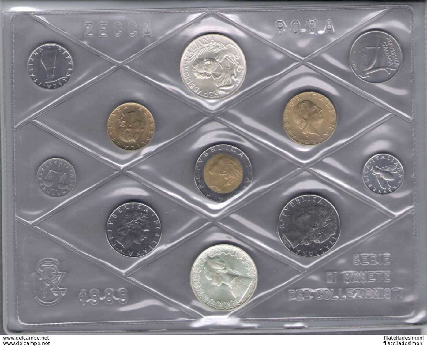 1989 Italia - Repubblica, Monetazione Divisionale Annata Completa In Confezione Originale Della Zecca, FDC - Set Fior Di Conio