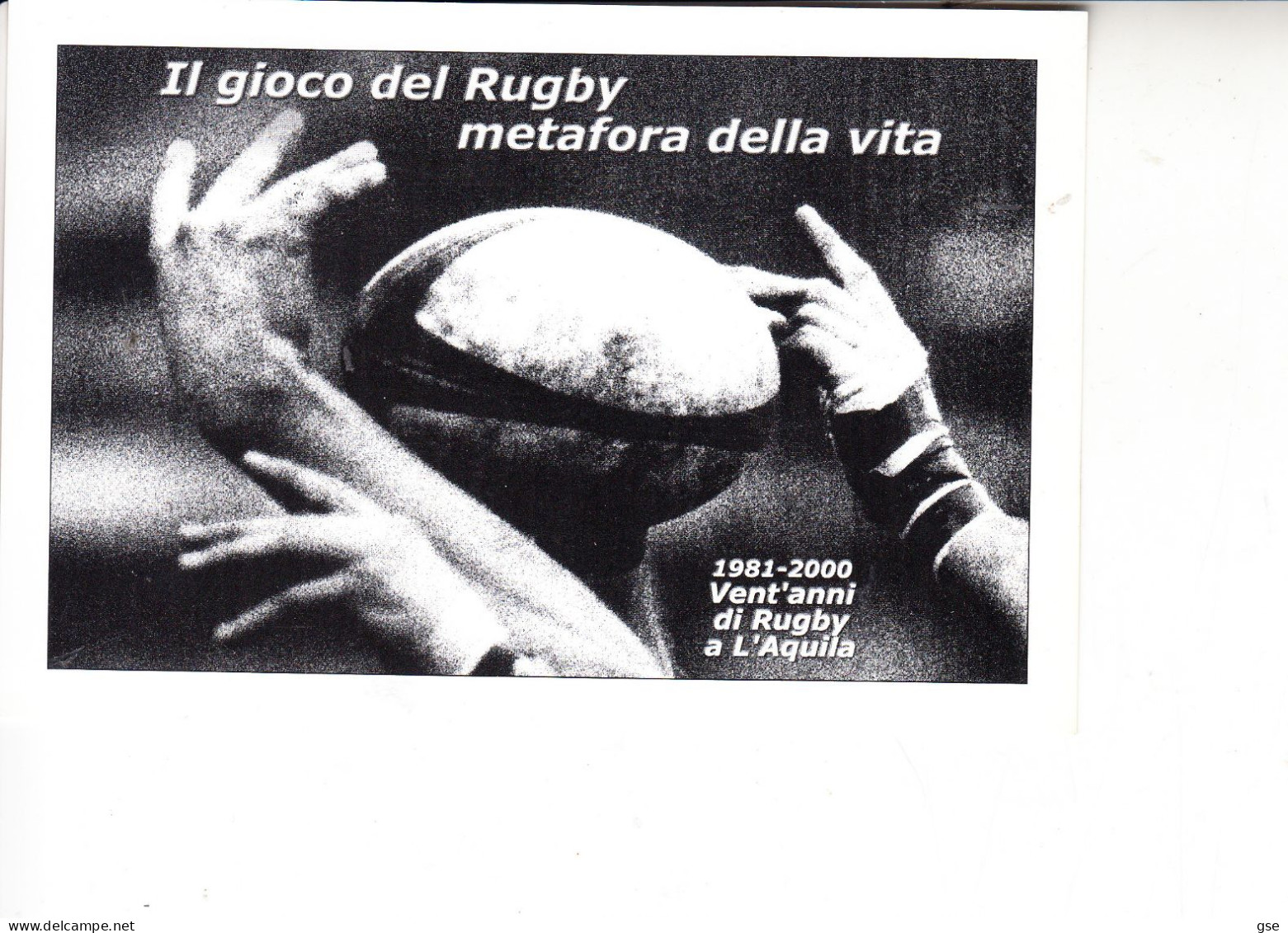 CARTOLINA  Rugby A L'Aquila  28.08.2000 - Mostra Fotografica - Rugby