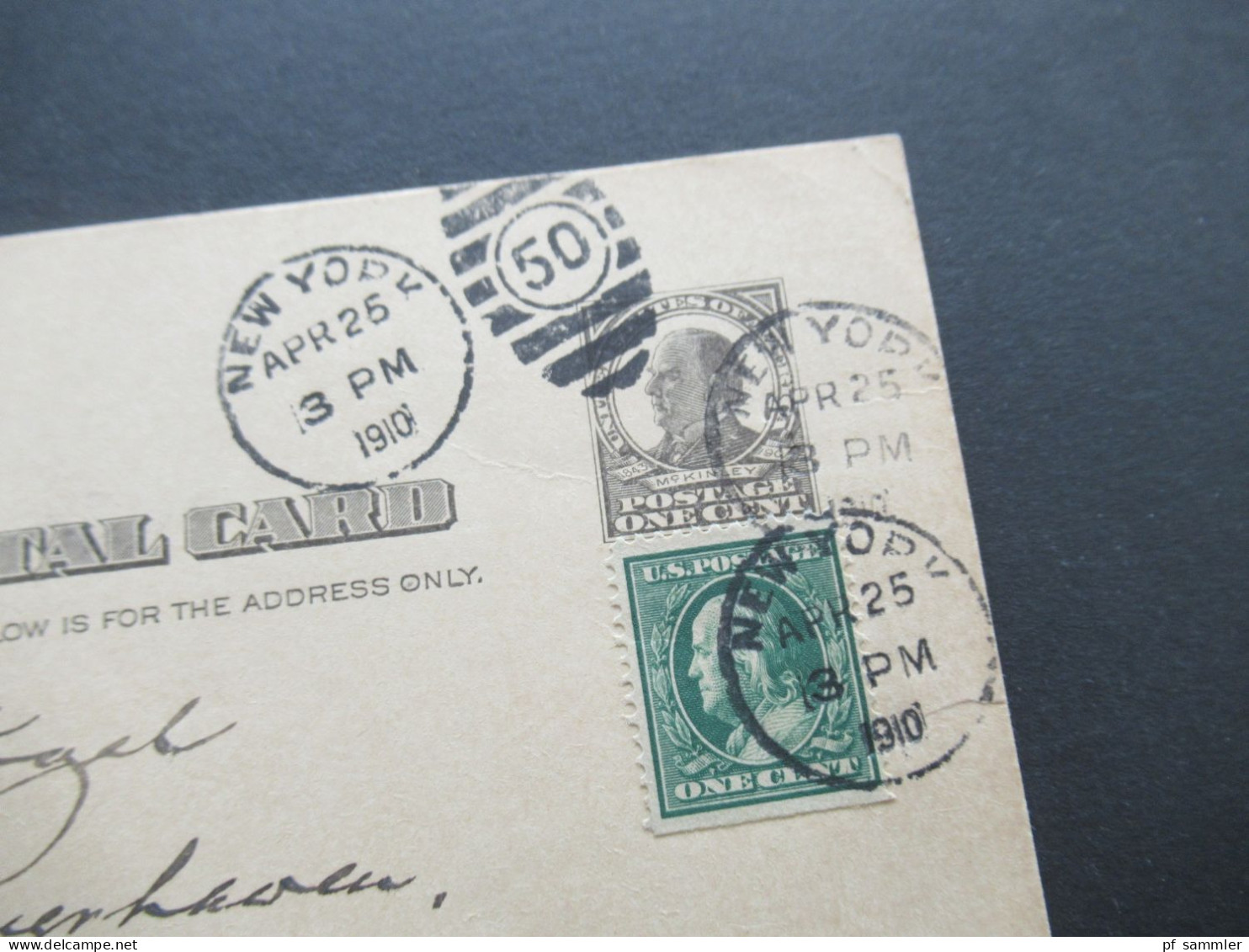 USA 1910 Ganzsache Mit Zusatzfrankatur Stempel New York 50 Nach Bremerhaven / Schiffspost - Covers & Documents