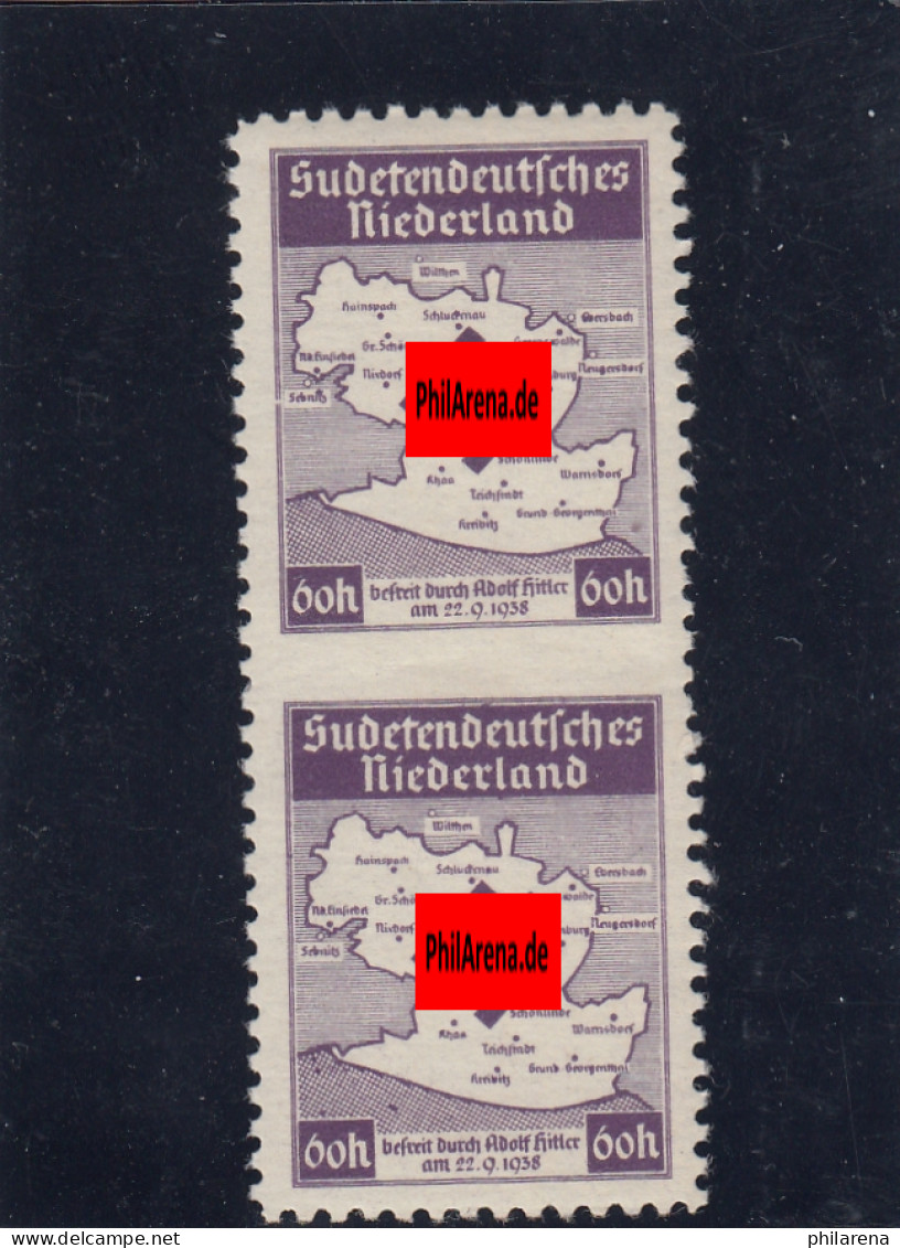 Besetzung II. WK: Sudetenland, **, MiNr. II UM, Niederland - Sudetes