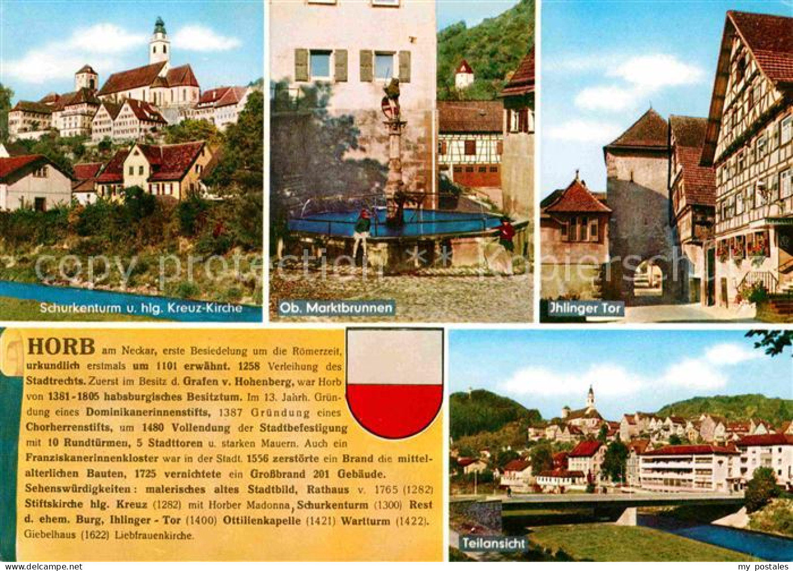 72681811 Horb Neckar Schurkenturm Hlg Kreuz Kirche Marktbrunnen Ihlinger Tor Ges - Horb