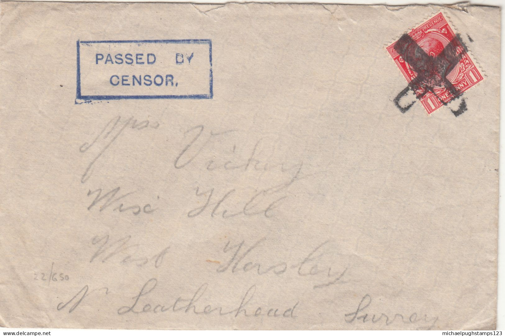 G.B. / Royal Navy W.W.I Mail / Censorship - Non Classés