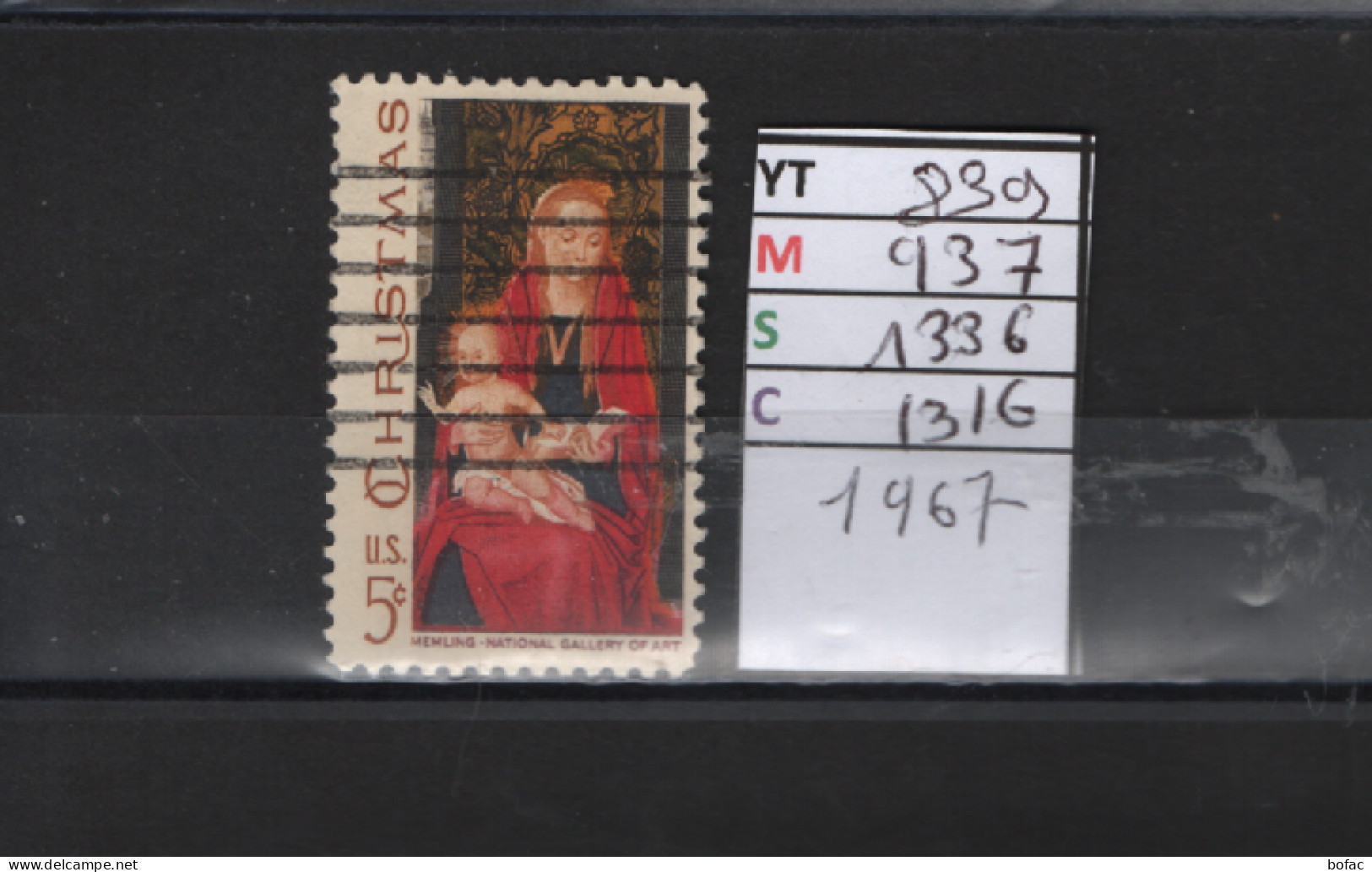 PRIX FIXE Obl  839 YT 937 MIC 1336 SCO 1316 GIB Christmas La Vierge Et L'enfant 1967 Etats Unis  58A/12 - Used Stamps