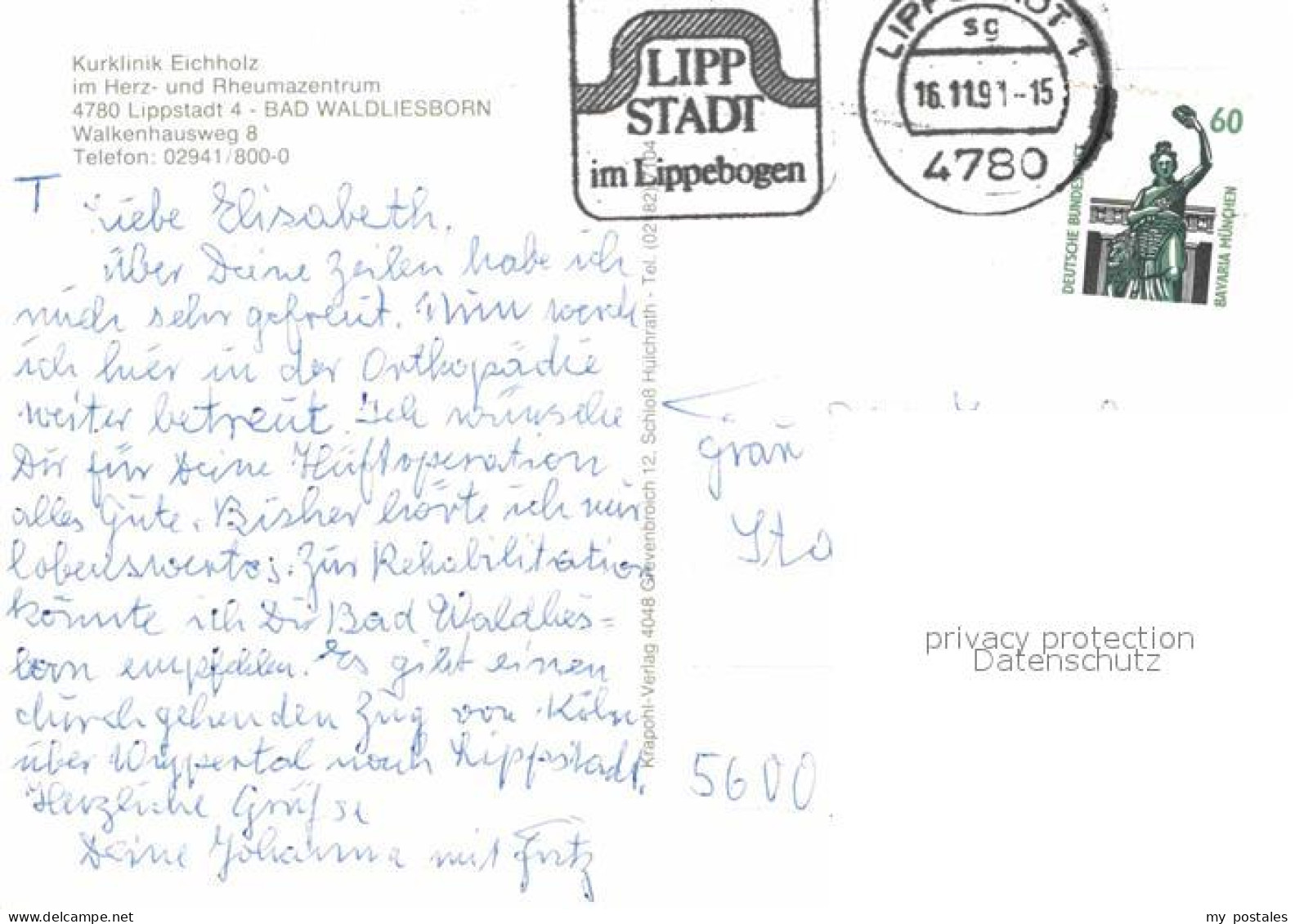 72678550 Bad Waldliesborn Kurklinik Eichholz Herzzentrum Rheumazentrum Bad Waldl - Lippstadt