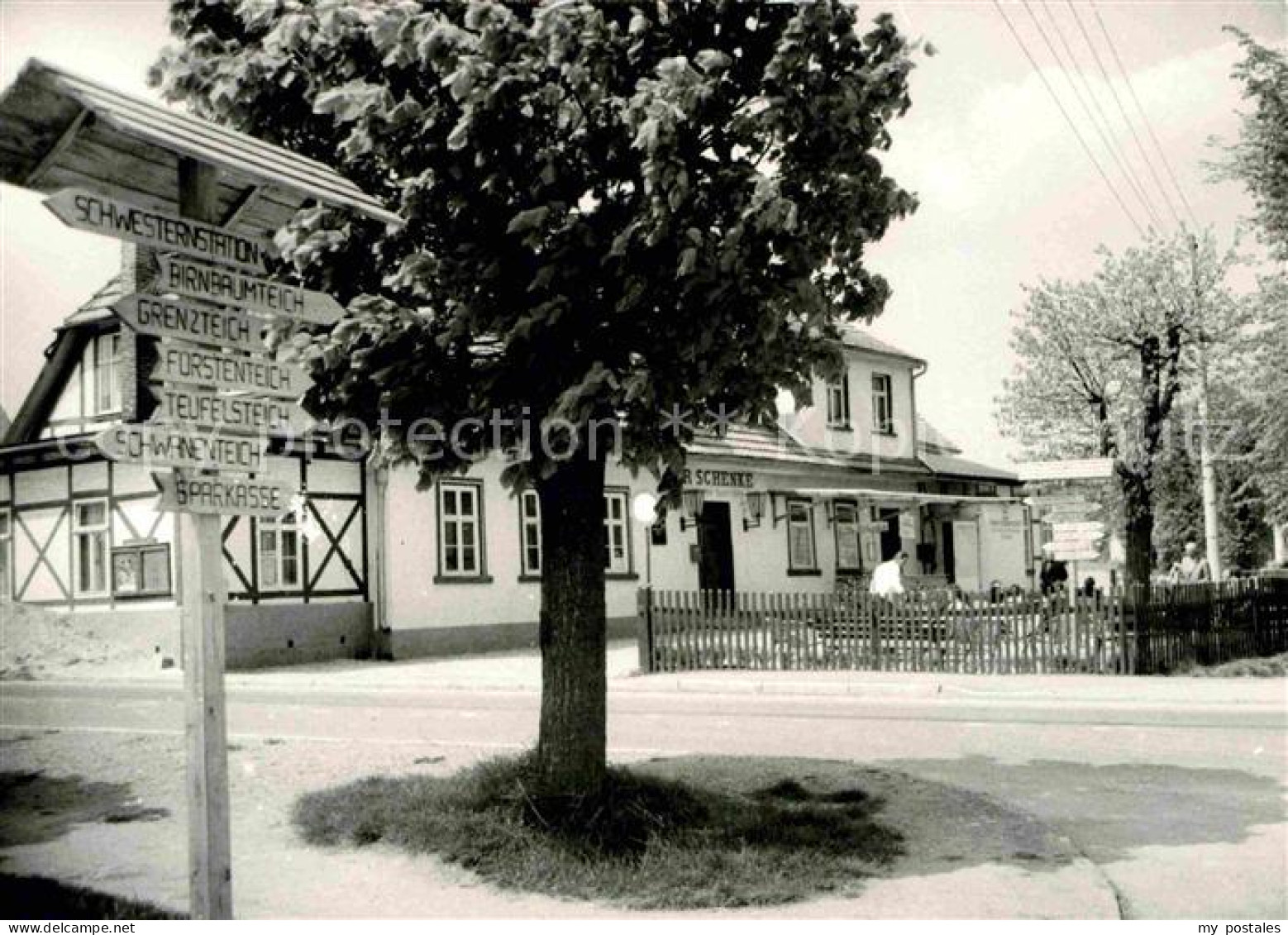 72678500 Neudorf Harzgerode Schenke Gaststaette Wegweiser Birnbaumteich Neudorf  - Harzgerode