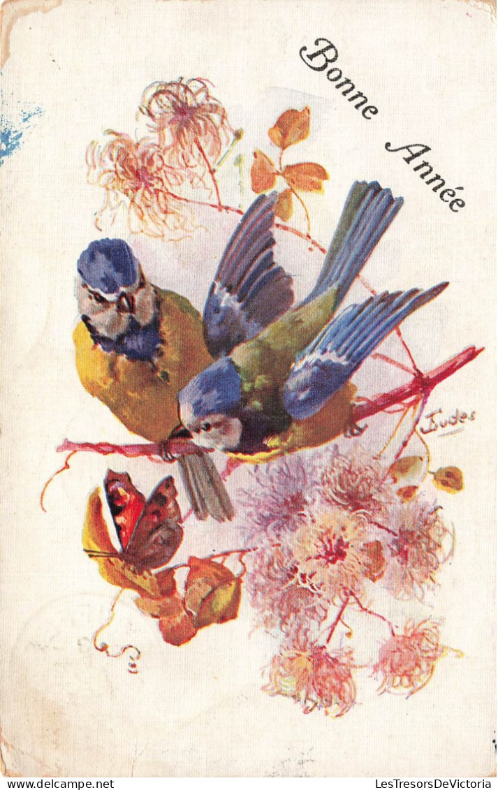 FETES - VOEUX - Nouvel An - Bonne Année - Deux Oiseaux Perchés Sur Une Branche - Carte Postale Ancienne - New Year