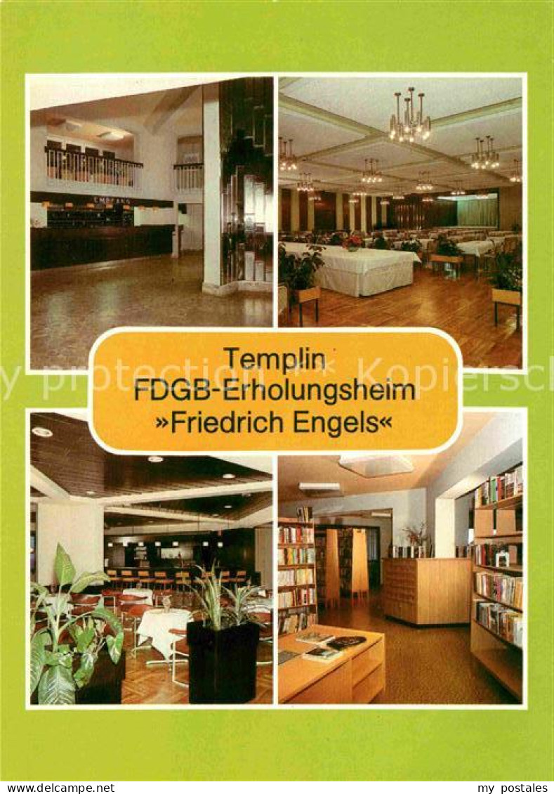 72676147 Templin FDGB Erholungsheim Friedrich Engels Empfangshalle Restaurant Da - Templin