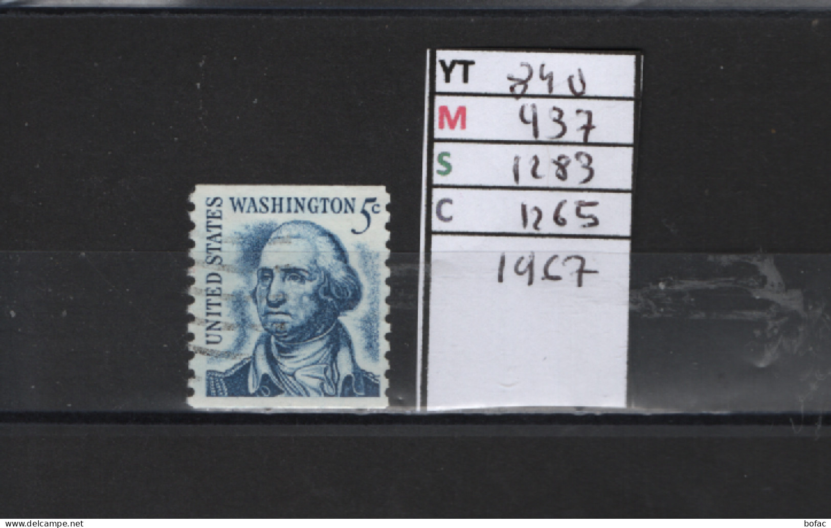 PRIX FIXE Obl  840 YT 937 MIC 1283 SCO 1265 GIB George Washington 1967 Etats Unis  58A/12 Dentelée Verticalement - Used Stamps