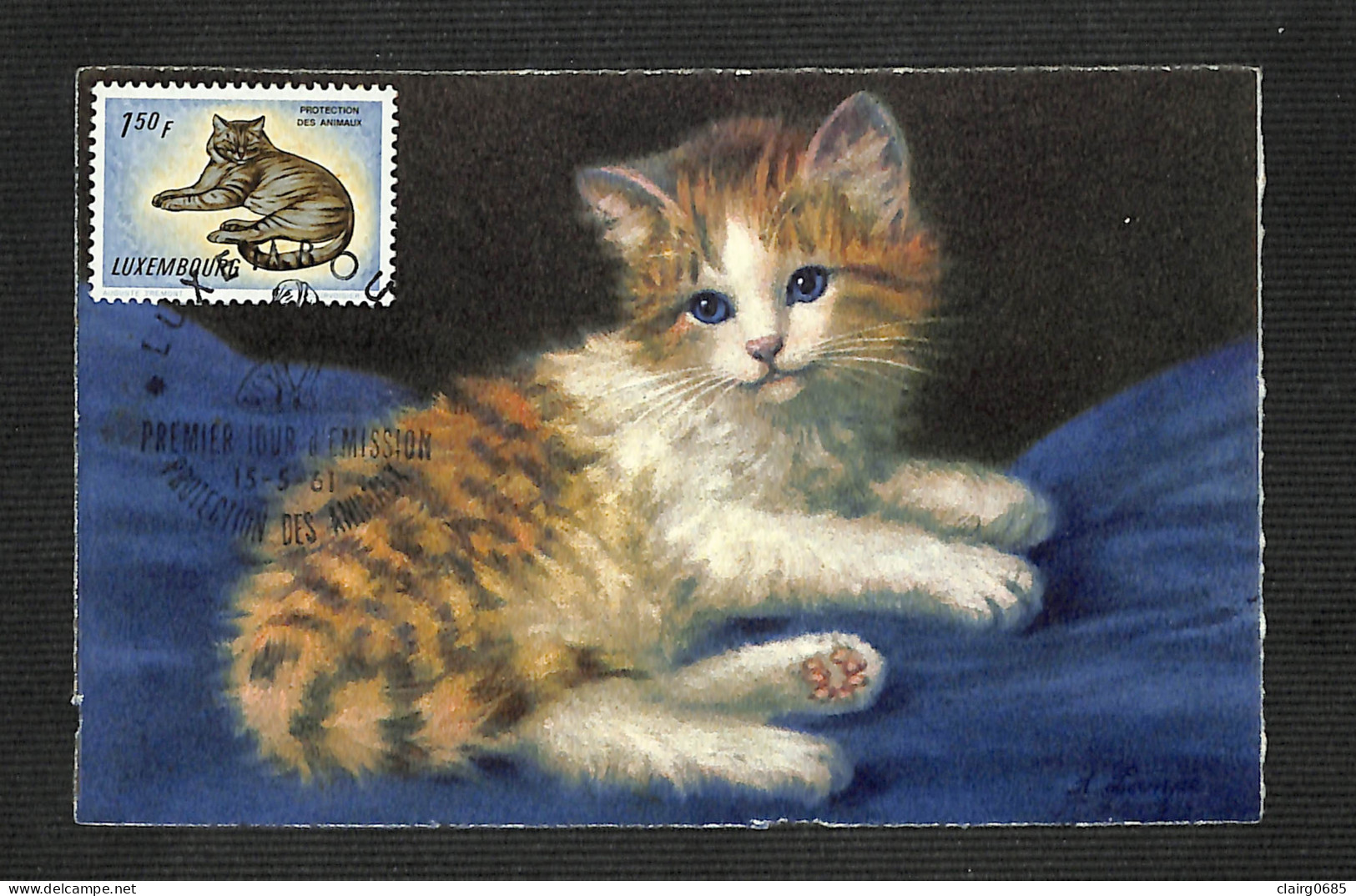 LUXEMBOURG - Carte MAXIMUM 1961 - Protection Des Animaux - Maximum Cards