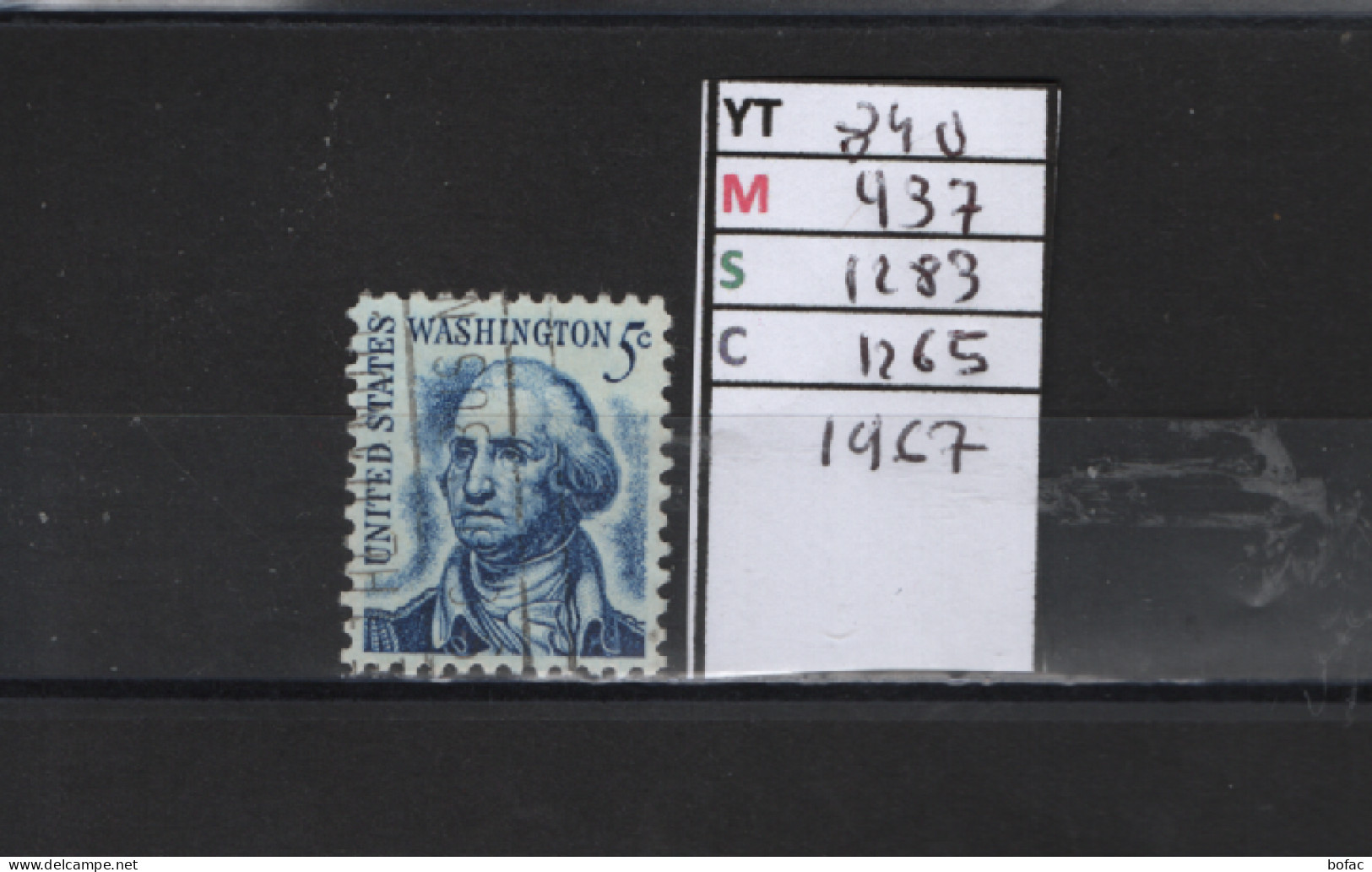 PRIX FIXE Obl  840 YT 937 MIC 1283 SCO 1265 GIB George Washington 1967 Etats Unis  58A/12 - Gebraucht