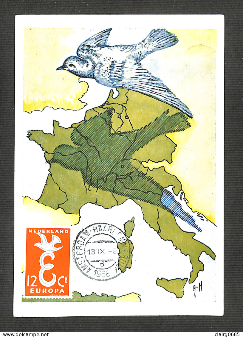 PAYS-BAS - NEDERLAND - Carte MAXIMUM 1958 - EUROPA - Cartoline Maximum