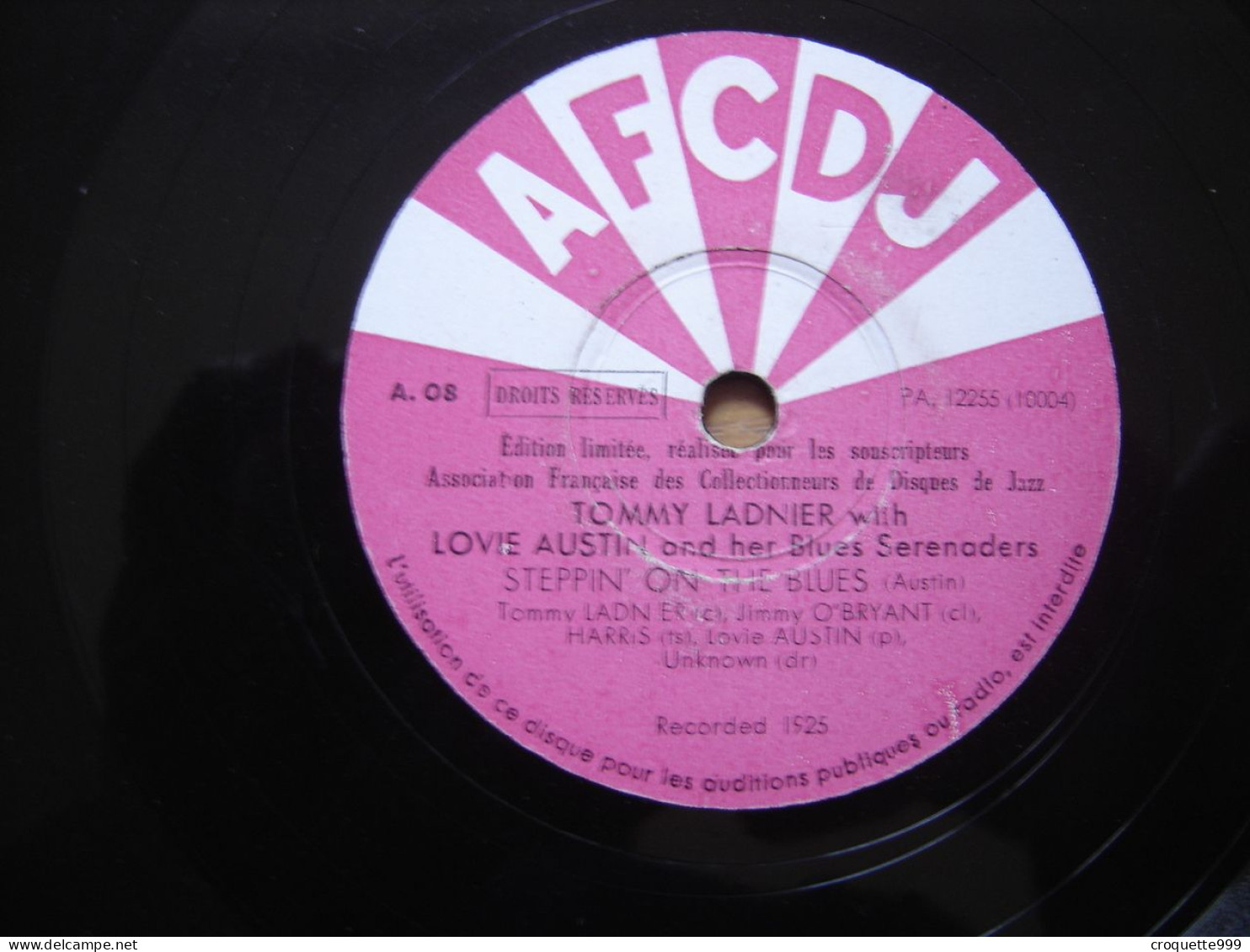 Disque 78 Tours 25 Cm TOMMY LADNIER With LOVIE AUSTIN AFCDJ Jazz - 78 G - Dischi Per Fonografi