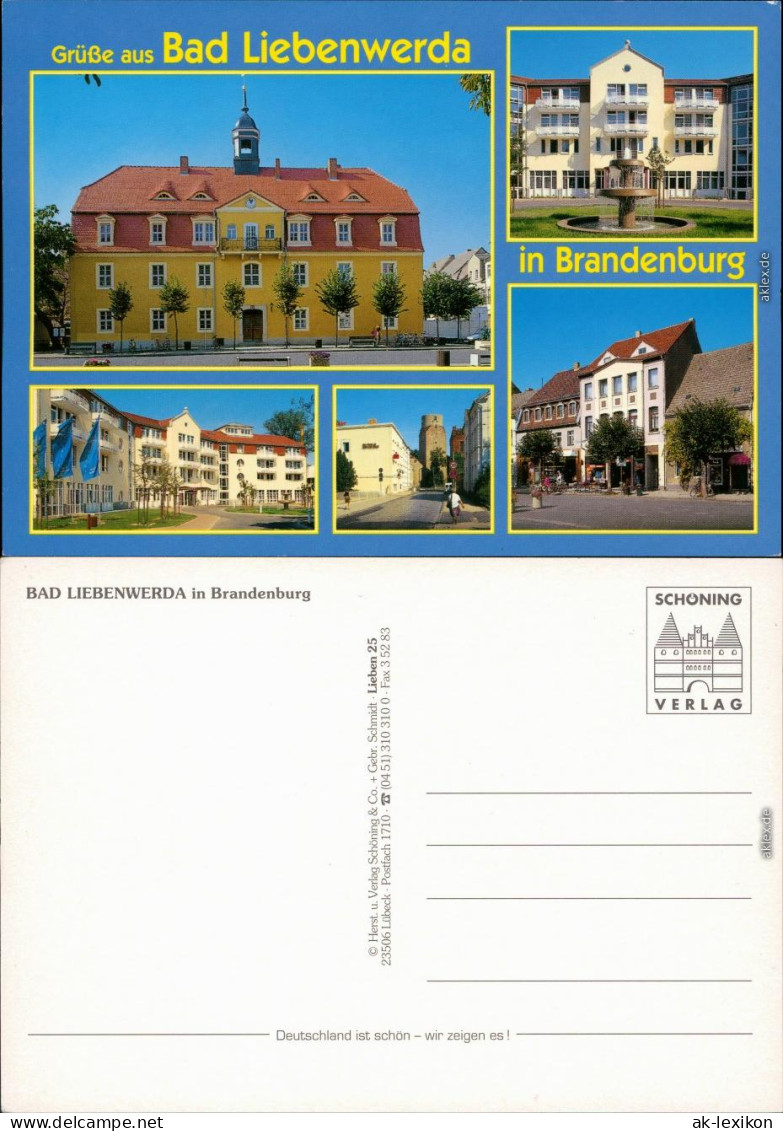 Ansichtskarte Bad Liebenwerda Rathaus, Kurhaus, Lubwartturm, Markt 1995 - Bad Liebenwerda