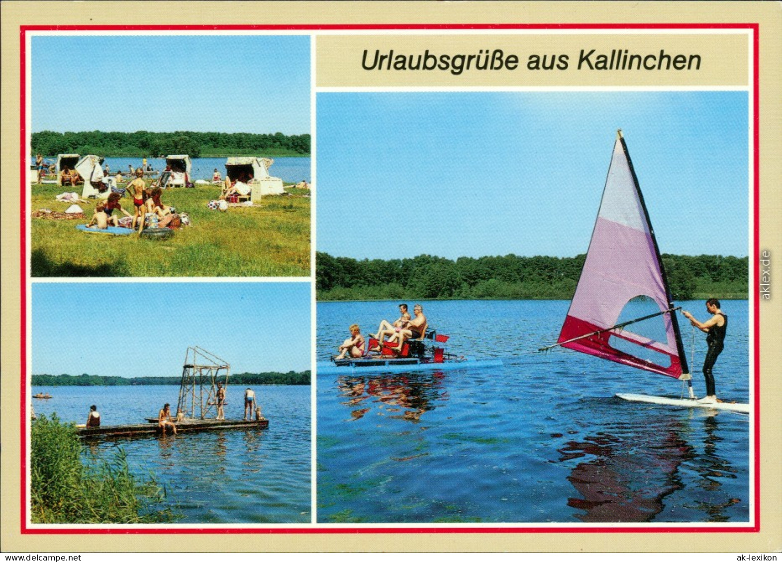 Kallinchen-Zossen Liegewiese, Badestelle, Surfer Auf Dem See 1989 - Zossen