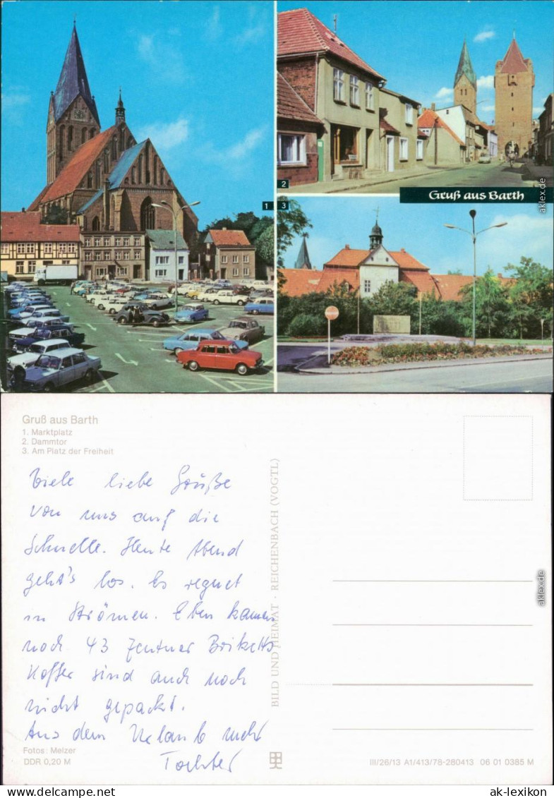 Ansichtskarte Barth Marktplatz, Dammtor, Platz Der Freiheit 1978 - Barth