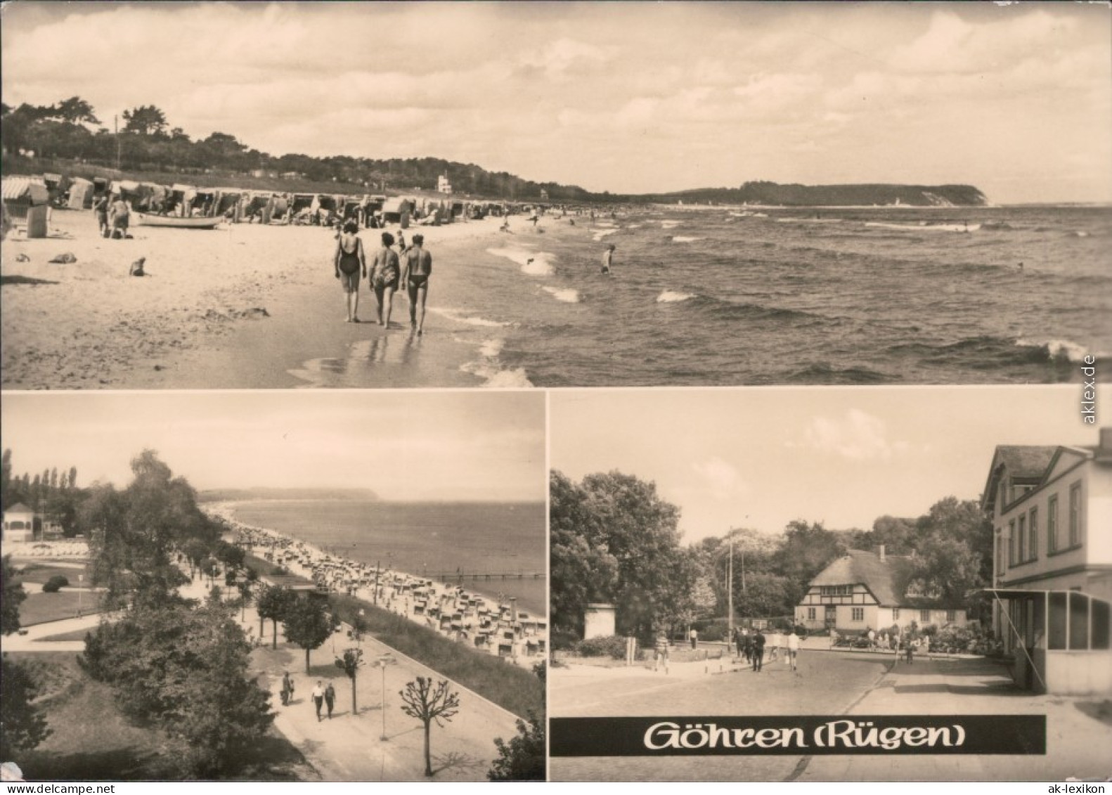 Ansichtskarte Göhren (Rügen) Strand, Strandpromenade, Straßenansicht 1970 - Goehren