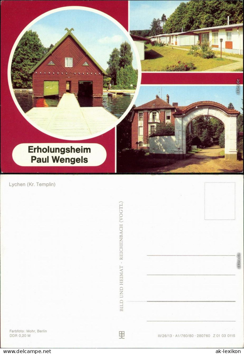 Lychen Erholungsheim Paul Wengels - Bootshaus Und Bongalow's 1980 - Lychen