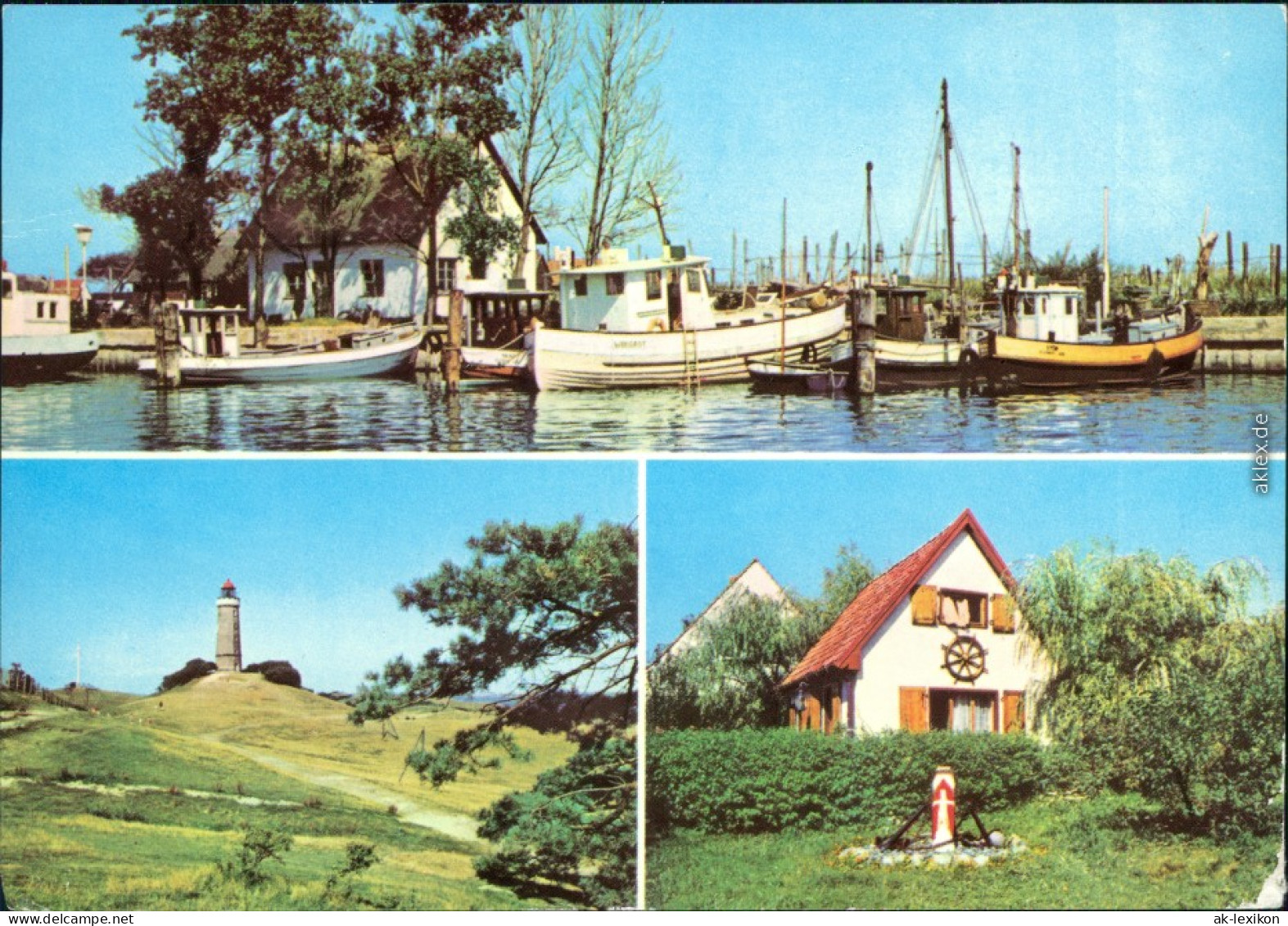 Hiddensee Hiddensjö, Hiddensöe Neuendorf - Hafen, Kloster Seemannshäuschen 1981 - Hiddensee